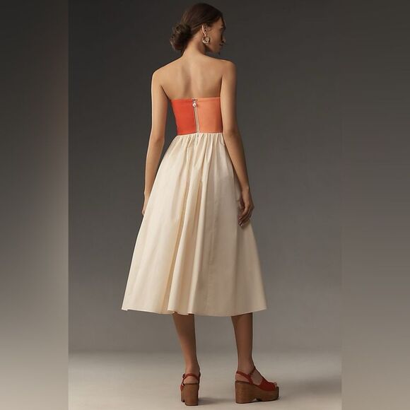 Anthropologie CeliaB Evocation Strapless Midi Dress - Picture 2 of 6